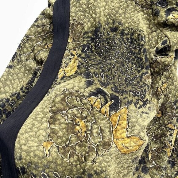 Vintage TanJay Green Botanical Open Front Knit Blazer Plus women’s Size L - Picture 14 of 14